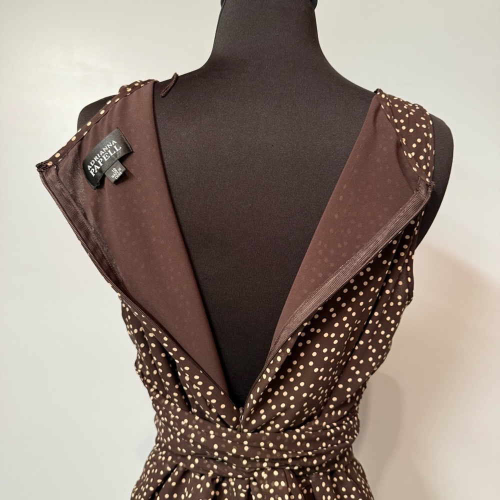Adrianna Papell Brown and White Midi Dress - Picture 9 of 12